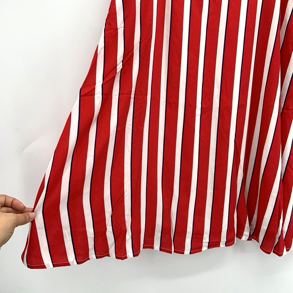 Modcloth Collectif‎ Ornella A-Line Skirt Size 10 Yacht Stripe Red Twee Retro NWT - Picture 4 of 12